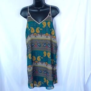 Karen Zambos Vintage Couture Jocelyn Dress Bohemian Lined Floral Sz L Large